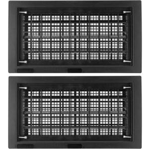 8" x 16" Automatic Foundation Vent for Ventilating Crawl Space Replacement Auto Air Vent, Black, 2 Pack
