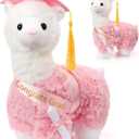 Chalyna 10 inch Graduation Llama Plush Stuffed Animal Class of 2026 Cute Congrats Grad Llama with Cap Diploma and Sash Soft End of Year Graduation Gift Party Decor for Kids Girls Boys(Pink)