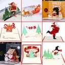 3D Christmas Greeting Cards, 9PCS, Pop Up Handmade Cards with Envelope Set of 9, For Xmas New Year Winter Holiday- Feature Xmas Tree, Snowman, Reindeer, Santa and Bell