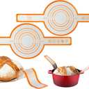 4 x Silicone Bread Sling for Dutch Oven, Non-Stick & Easy to Clean Bread Baking Mat, 2 Pcs Reusable Bread Sling with Long Handle, Easy to Transfer Sourdough Bread, Round
