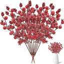Christmas Tree Berries Picks, 10 Pcs Artificial Red Holly Berries Stems Christmas Decor for Christmas Tree Branches Fillers Ornaments