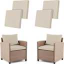 4Pcs Outdoor Cushion Covers Patio Cushion Covers Stretch Cushion Covers for Outdoor Furniture Replacement Washable Reusable Furniture Protector(Beige)