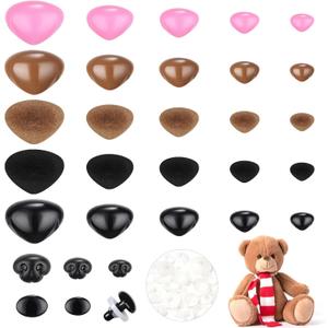 MUCUNNIA 108pcs 15-30mm Upgraded Safety Noses for Crochet Animals with Washers Safety Noses for Amigurumi Safety Noses for Stuffed Animals Stuffed Bear Teddy Bear and Plush Animals Christmas (triangle+oval+dog)