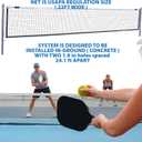 In-Ground Pickleball Net System Heavy-Duty Fixed Net with Hand Crank Tension, Pulley Alignment, All Hardware Included | Meets USAPA Regulation Height (36 Ends / 34 Center) | Professional Grade