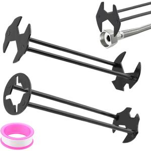 2 Pcs Basin Wrenchs Multifunctional Faucet Wrench for Undermount Sink, Under Sink Plumbers Wrenchs, Socket Wrench Plumbing Tools for Tight Spaces Kitchen Bathroom