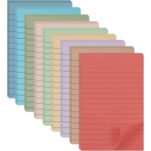 9 Pack Lined Sticky Notes 4X6 in Post Sticky Notes with Lines, 9 Aesthetic Vintage Sticky Note Large Neutral Ruled Post Sticky Super Sticking Power Pads, School Office Desk Accessories (Vintage)