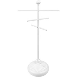 Hestiasko Pool Towel Rack Outdoor, 59" Metal Outdoor Towel Rack for Hot Tub with 3 Adjustable Bars, Hot Tub Accessories for Adults, Outdoor Towel Holder, Upscale Pool & Patio Accessories - White