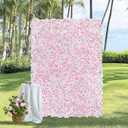 Pink Flower Wall Backdrop Decor - Floral Wall Panel 3.5ft x 4.6ft Hydrangea Artificial Flowers for Wedding Baby Bridal Shower Birthday Photoshoot Outdoors Background