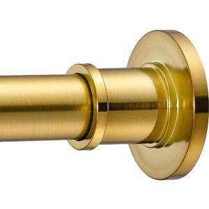 BRIOFOX Industrial Shower Curtain Rod - Rustproof Non-Slip 43-72 Inches Tension Curtain Rod for Window or Bathroom, Sunglow Gold