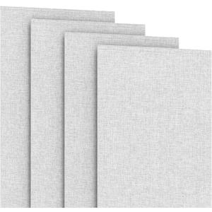 4-Panel Replacement Fabric for Sliding Panel Track Blinds 23" W x 96" L Fabric Only Pre-Attached Hook & Loop Fasteners Trimmable, No Bottom Rail Included, Room Darkening - Grey-White