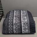 WONGS BEDDING Boho Quilt Set Queen Size,Black Bohemian Striped Patchwork Bedspread Set,3 Pieces Microfiber Bedding Set for All Seasons (96"x90")