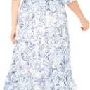 Vince Camuto Women's Off the Shoulder Puff Sleeve Smocked Waist Midi Dress (Blue, S)