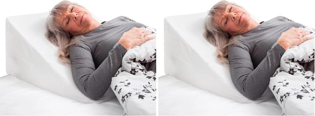 DMI Bed Wedge Pillow and Triangle Wedge with Elevated Incline for Neck Pain, Headaches, Reflux, Shoulders, Back Pain, Foot Support, Knee Pain or Restless Leg Syndrome, 24x24x12 inches, (Pack of 2)