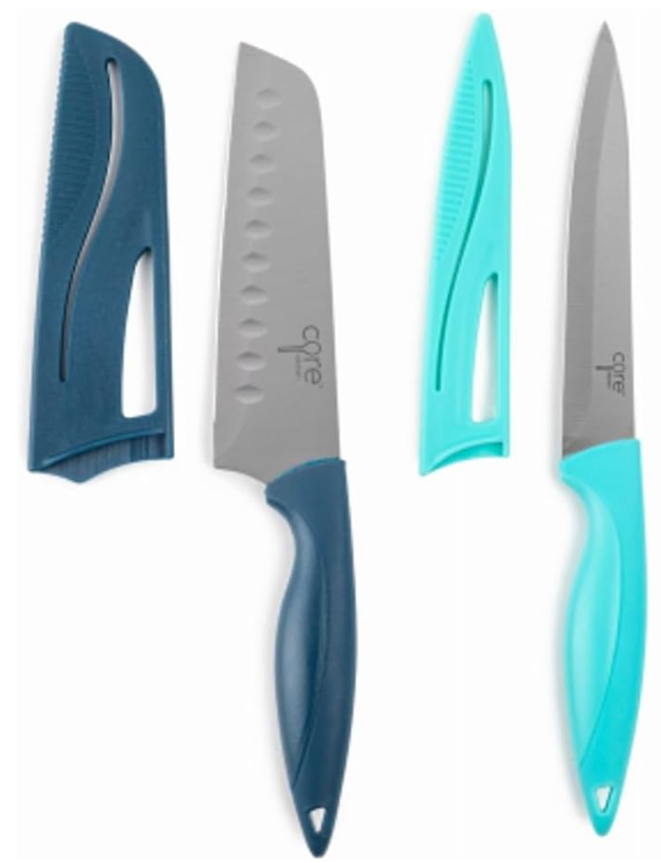 Core Stainless Steel Knives, Pack Of 2, Black & Gold