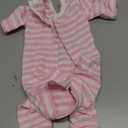 Dogs Recovery Suit Post Surgery Shirt for Puppy, Full Coverage Dog's Bodysuit Wound Protective Surgical Clothes for Small and Medium Pets (Pink White Stripe-m)