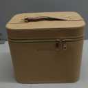 Luxury Fashion Makeup Box, Portable Leather Hard Cosmetic Case With Mirror, Sturdy Train Case Make Up Box For Women Adults (Yellow)