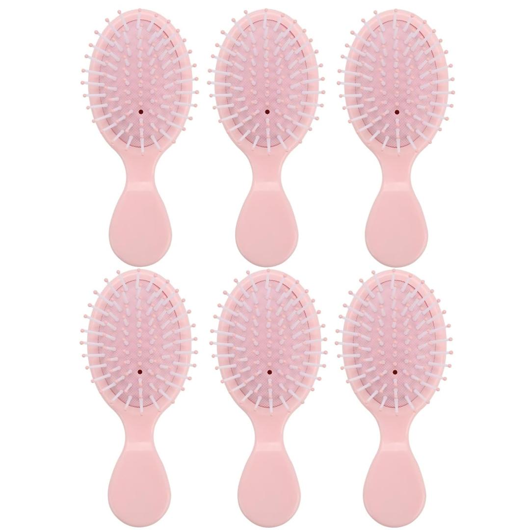 Bridesmaid Proposal Gifts 8pcs Mini Travel Brush bachelorette party accessories Cute hair Brush for Wedding Party Favors for Wedding Party Favors (Pink, 6pcs)