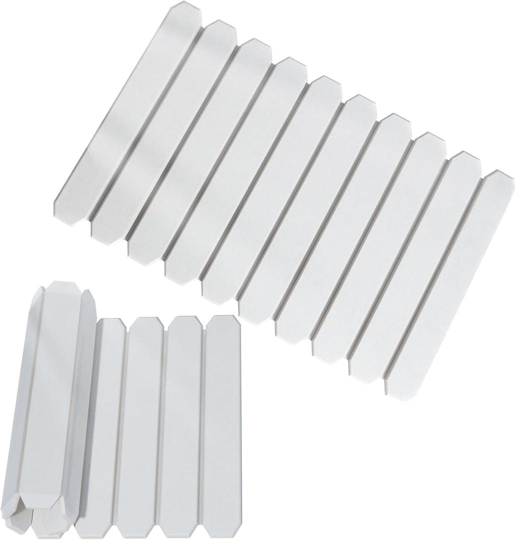 Foldable Stone Bath Mat, Diatomaceous Earth Mat, Quick Dry Slatted Shower Mat, Non-Slip Bathroom Floor Mat with Portable Design for Tub, Sink, and Entryway  23.8" x 15.3", Gray White