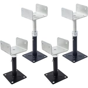 4 Pack U-Shaped Floor Jack for 4x2, 4x4, 4x6 Joists - Adjustable Steel Telepost with U-Head, Mini Screw Jack, Post Jack.6-9 Inch Adjustment Range.