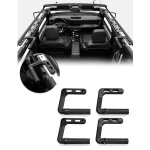 JROAD Bronco Aluminum Grab Handles Roll Bar Non-Slip Grip HandlesCompatible with Ford Bronco 2021-2025 Front or Rear Seat 4 Door Soft/Hard Top,Bronco Raptor Interior Accessories （4PCS/Black）