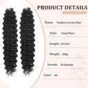 Feather Crochet Hair for Black Women, 18 Inch 100 Strands, 4# | 180g, Dark Brown, Pre Separated, Synthetic, Deep Wave, Crochet Installation, Daily Use