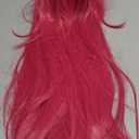 FantaLook Long Straight Hot Pink Cosplay Wig with 2 Ponytails for Women Halloween Party Costume