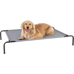 Elevated Dog Bed for Large Dogs,Raised Dog Cots,Indoor & Outdoor Cooling Waterproof Pet Hammock with Washable Breathable Mesh,Grey 50in (XL- 50.8"x 31"x 8")