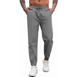 COOFANDY Men's Casual Joggers Pants Cotton Elastic Waist Drawstring Chino Pants Hiking Outdoor Track Sweatpants, M