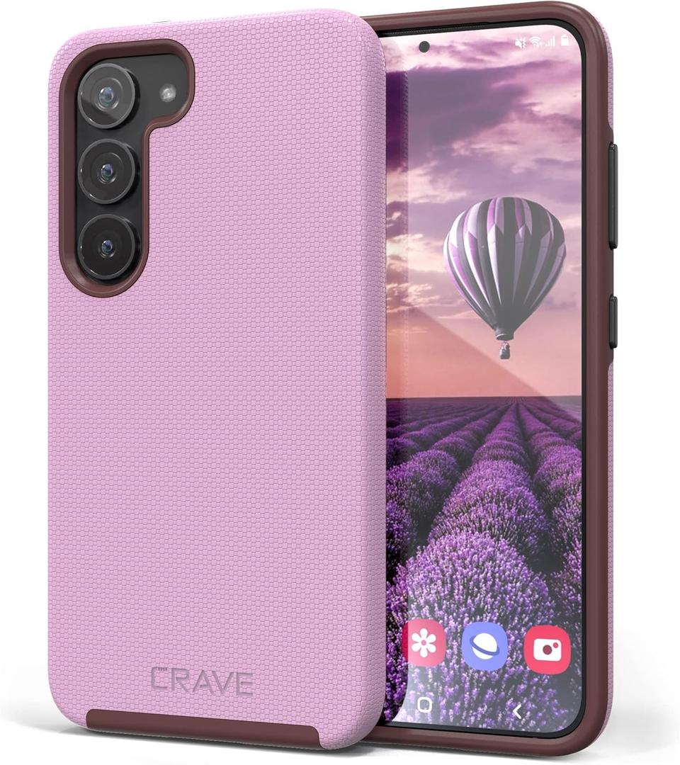 Crave for Samsung Galaxy S23 Case, Shockproof Protection Dual Layer Case for Samsung Galaxy S23 (6.1 inch) - Lilac