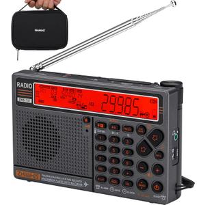 ZHIWHIS Shortwave Radio with APP Control and Antenna Port, AIR AM FM SW UHF VHF WB NOAA Emergency Radios, Flashlight/SOS Alarm/Bluetooth/MicroSD Play/1000Presets/Rechargeable Portable Receiver ZWS-757