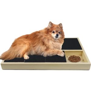 Dog Nail Scratch Pad with Treat Box, Jaxbo Durable Portable Dog Scratch Filing Pad for All Dogs, Wooden Cat Nail Scraper Board for Indoor/Outdoor Training
