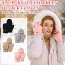 SATINIOR 8 Pairs Women's Winter Gloves Warm and Fleece Lining Knit Touchscreen Elastic Cuff Texting Gloves (Khaki, Taro, Pink, Black)