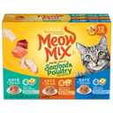 Meow Mix Pat & Shreds Wet Cat Food Variety Pack, Seafood & Poultry Favorites, 2.75 Ounce Cup (Pack of 12) (EXP 09/20/26)
