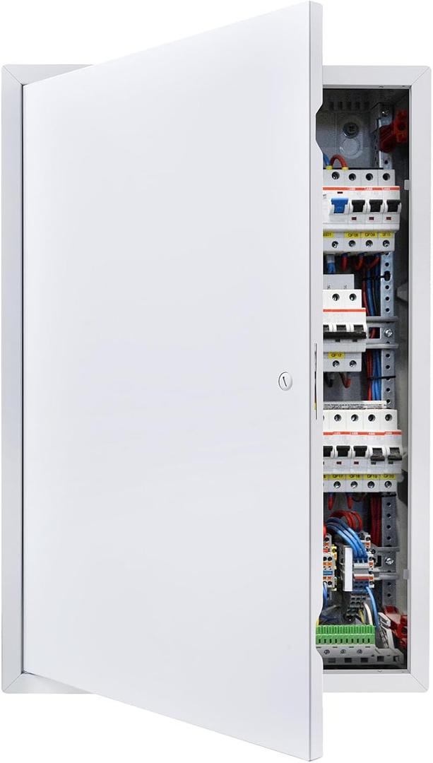 VEVOR Access Panel for Drywall, 25.3 x 17.2 in Galvanized Steel Access Door, Easy Install Hinged Service Panel with Screwdriver Latch, for Ceiling Plumbing Electrical, 16.4 x 24.4 in Cutout Size White