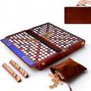 Deluxe Crossword Board Game with Rotating Board, Foldable & Portable Design, Large-Sized Board, Built-in Storage, for 2-4 Players, Includes: Letter Tiles, Wooden Racks, Scorepad Set, Hourglass