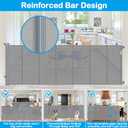Reinforced 42" Extra Tall Retractable Baby Gate-Prevent Crawling Under, 200" Retractable Pet Gates for Wide Openings, 16ft Mesh Child Gates for Wide Openings, No Bottom Bar Indoor/Outdoor Baby gate
