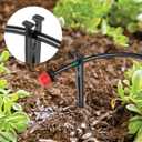 RedChili 100 Pack 1/4 Inch Drip Irrigation Support Stakes, Plastic, 5.68 Inch, Barb Connector, Ideal for 1/4-Inch Tubing, Indoor/Outdoor Use