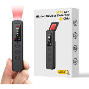 AI 7-in-1 Hidden Camera Detectors, RF Signal Scanner with 6 Detection Modes | Anti-Spy Camera Finder, GPS Tracker & Bug Detector for Hotels, Dressing Rooms, Bathrooms, Cars & Travel Security (Black)