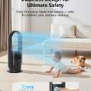ULTTY Bladeless Tower Fan and Air Purifier in one, 90 Oscillating Bladeless Fan with Remote, Touch, 8H Timer, Floor Fans for Bedroom Whole Room Home Office R021, Black