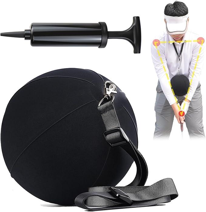 Golf Training Aid, Smart Ball for Golf Swing Trainer, Inflatable & Portable Golf Training Equipment for Straight Arm, Indoor Golf Practice Tools to Correct Posture - Amend Chicken Wing for Beginners