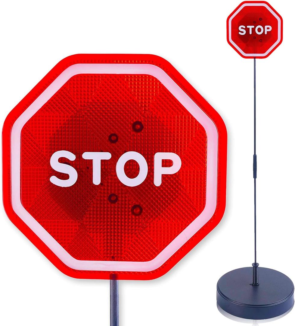 Andalus Brands Flashing LED Stop Sign Garage Parking Assistant System | Bumper Sensor, Red