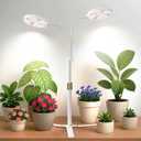 Grow Light Dual Ring 3.5" with Base, 122 LEDs 6000K White Full Spectrum Gooseneck Plant Lamp for Indoor Desk Plants, Dimmable & Height Adjustable 9-16", Timer 4/8/12/18Hrs