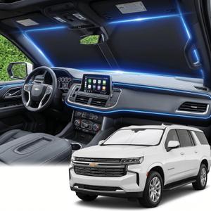 Windshield Sun Shade for Chevy/Chevrolet Suburban 2021-2024 2025 2026 Sunshade Front Window Shade Custom Fit Suburban Accessories Sun Visor Foldable Shade Blocks UV Rays Accessories