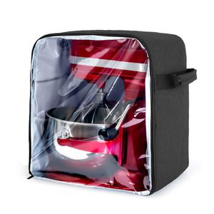 Luxja Dust Cover Compatible with 4.5-Quart and 5-Quart KitchenAid Mixers (with a Bottom Padding Pad), Dust Cover (Clear Front Panel) for Stand Mixers and Extra Accessories, Black (Patented Design)