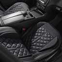 Car Seat Covers, Premium Perforated Napa Leather, Semi Universal Fit, Front Seat with Storage Bag, Full Set for SUV Truck Sedan (Black, Front Row Single seat)