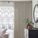 Extra Wide Taupe Linen Curtain 96 Inches Long 70 Inch Wide for Living Dining Room Pinch Pleated Drapes for Patio Sliding Glass Door Hooks Rings Sheer Privacy Curtain 72x96 1 Panel Burlywood Birch