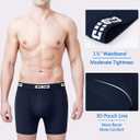 Men's Underwear Micro Modal 3 Pack Boxer Briefs Open Fly (Blue, M)