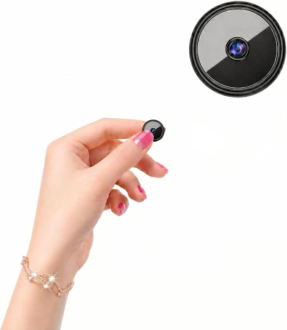 Only 0.9 inch Hidden Camera 2K WiFi Spy Camera Wireless Nanny Cam | Infrared Night Vision & Motion Detection Alerts, Rechargeable Battery & USB Powered, microSD Storage up to 128GB,No Audio