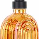 Glass Kitchen Soap Dispenser Bathroom, 9 Oz, Refillable Liquid Modern Soap Dispenser for Hand Soap, Lotion Dispensers Bottle - Home, Commercial Countertop Decor. (Orange)