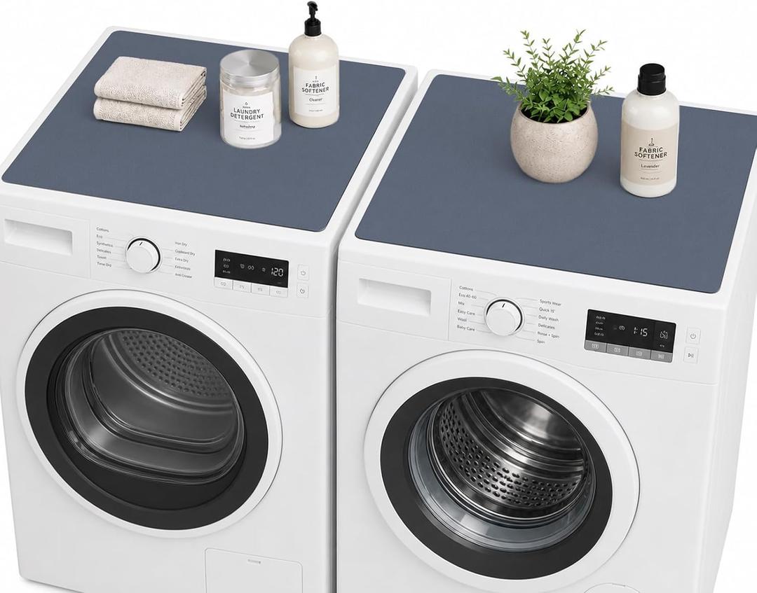 CSKY 2Pcs Washer and Dryer Covers for the Top, 25.5''×25.5'', Slate Gray